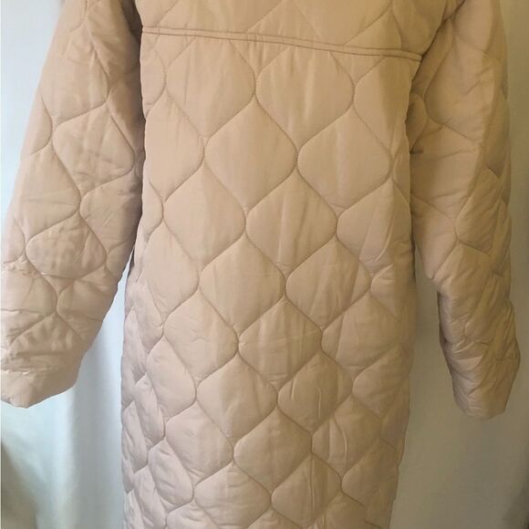Princess Polly Bruno Longline Quilted Puffer Coat Jacket Neutral S/M NWT - Picture 4 of 5